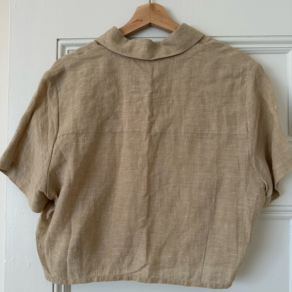 7115 by Szeki Cropped Button Down - mustard noise - Picture 5 of 5